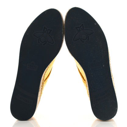 Gucci Metallic Nappa Matelasse GG Pilar Flatform Lace-Up Espadrilles 39 Oro Vecchio 5 of 11