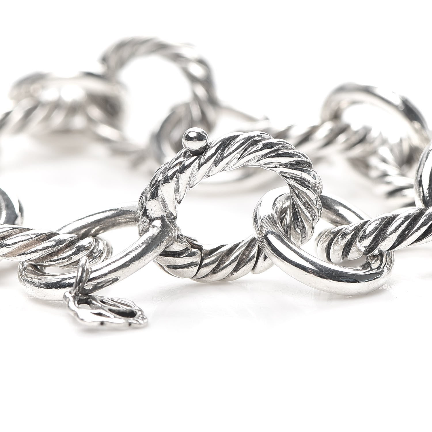 David Yurman Sterling Silver 12mm Large Oval Link Bracelet 4 of 5