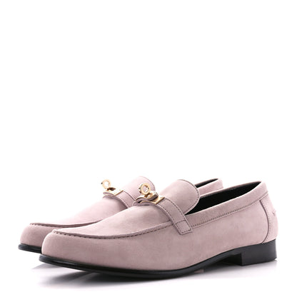 Hermes Suede Goatskin Womens Destin Loafer 41 Rose Opaline 3 of 10