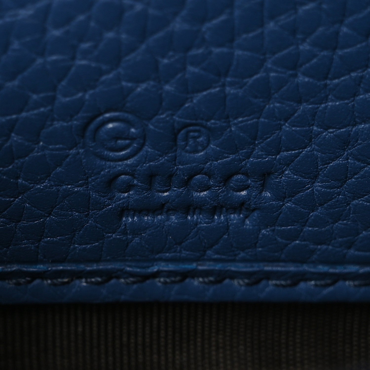Gucci Pebbled Calfskin Small Soho Zip Around Wallet Blue 6 of 6