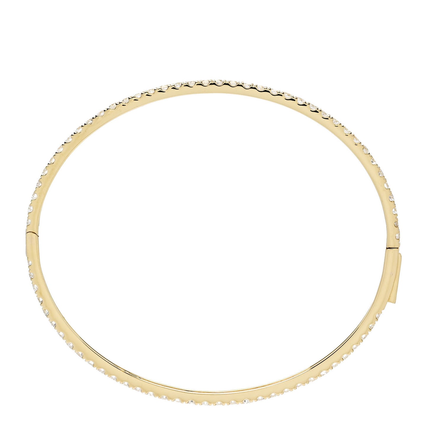 18K Yellow Gold Diamond 3.00ctw Pave Bangle Bracelet M