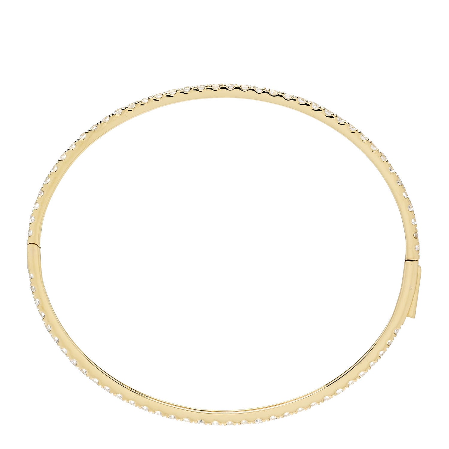Parker & West by FASHIONPHILE 18K Yellow Gold Diamond 3.00ctw Pave Bangle Bracelet M 4 of 7