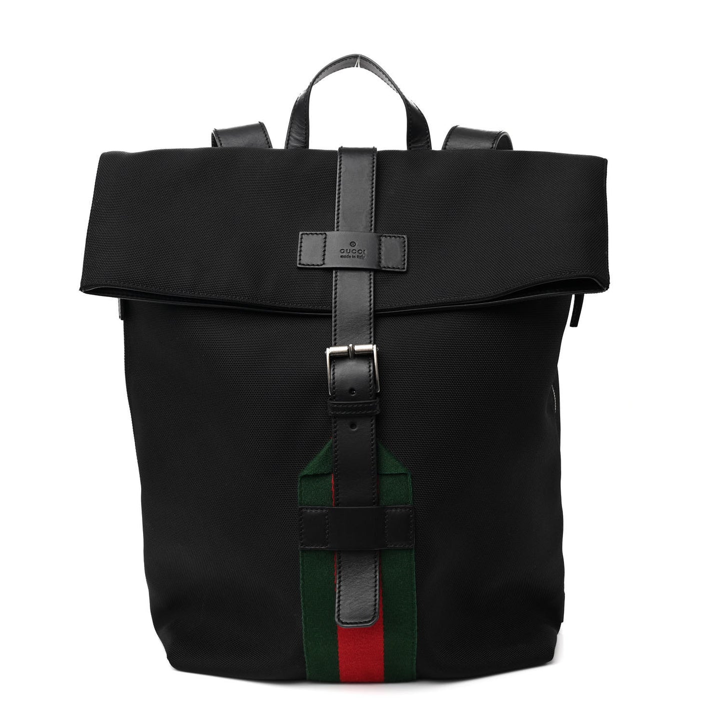 Techno Canvas Web Single Buckle Backpack Black