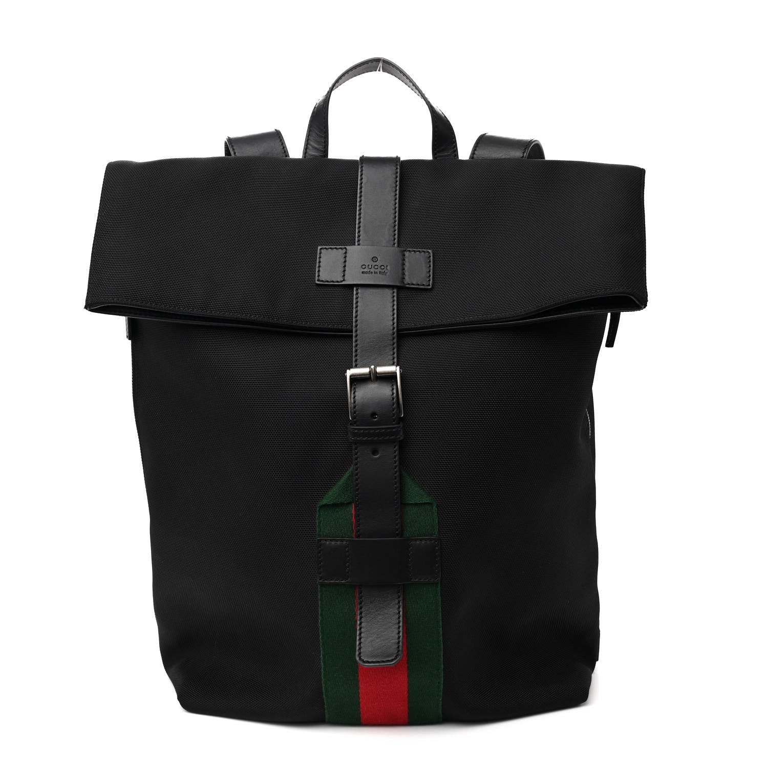 Gucci Techno Canvas Web Single Buckle Backpack Black 1 of 13