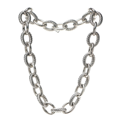 David Yurman Sterling Silver 16mm Large Oval Link Necklace 3 of 5
