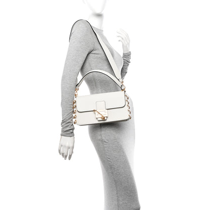 Fendi X VERSACE Vitello Seta Fendace Brooch Baguette White Ice 2 of 10