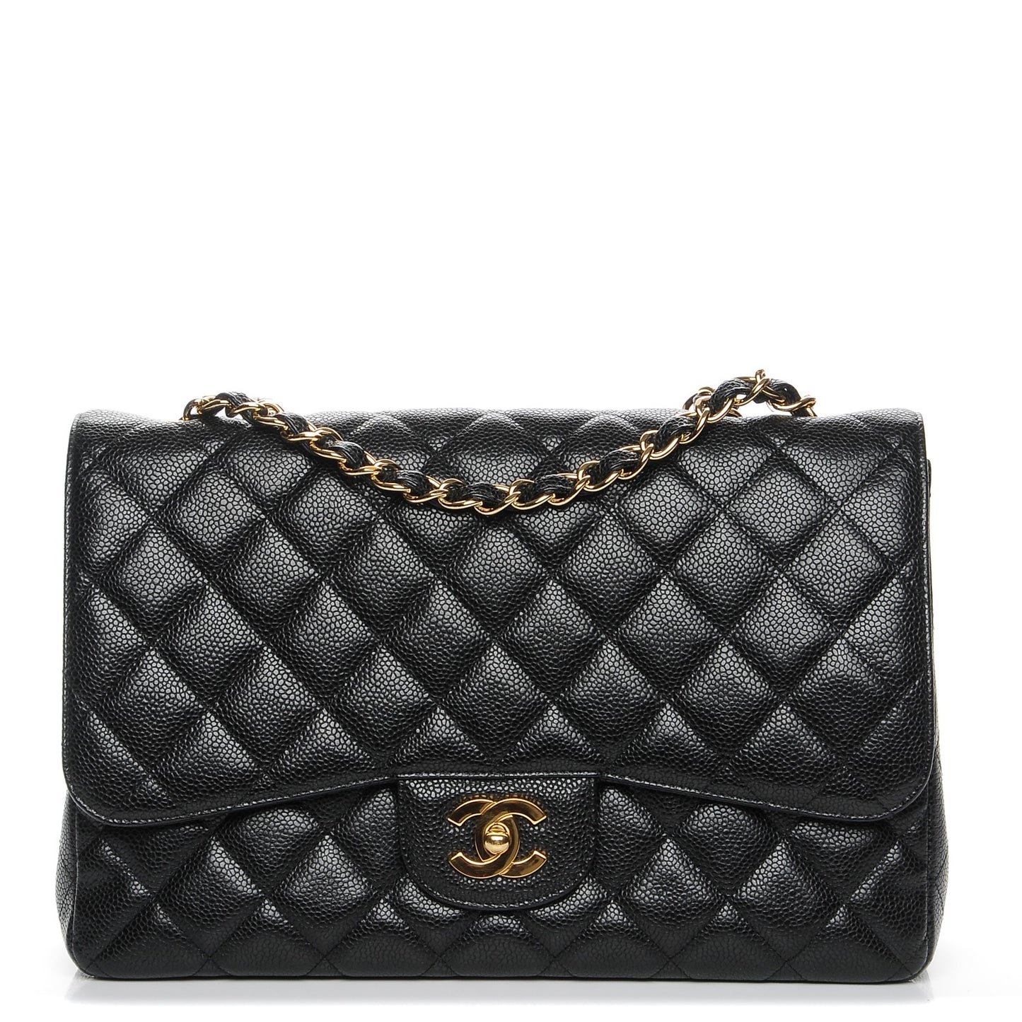 Caviar Quilted Jumbo Single Flap Black