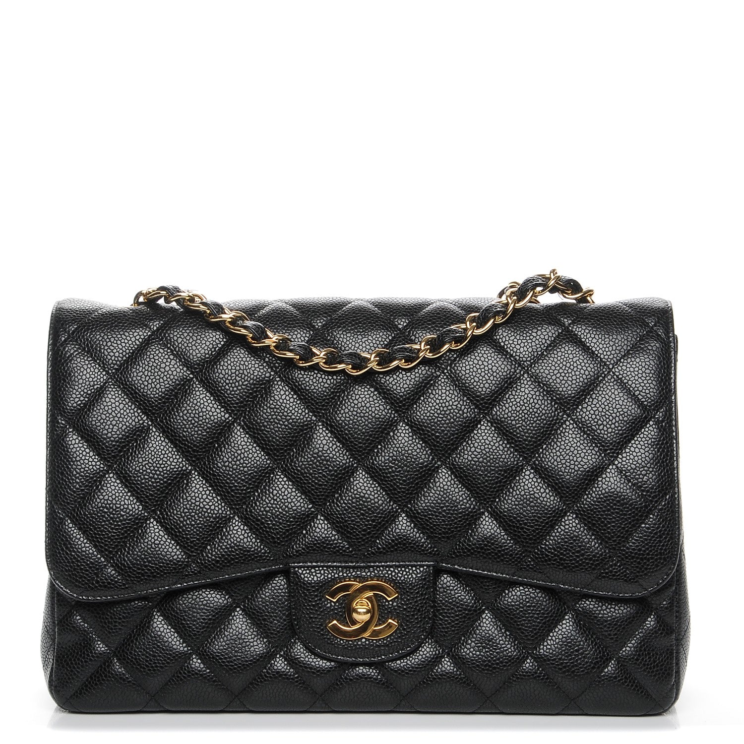 Chanel Caviar Quilted Jumbo Single Flap Black 1 of 7