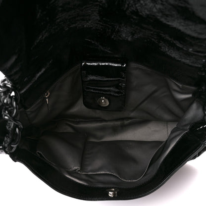 Chanel Crinkled Patent Modern Chain Flap Black 5 of 11