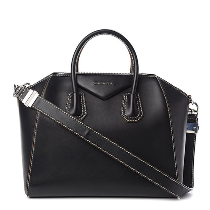 Givenchy Calfskin Contrast Topstitch Medium Antigona Black White Brown 1 of 12
