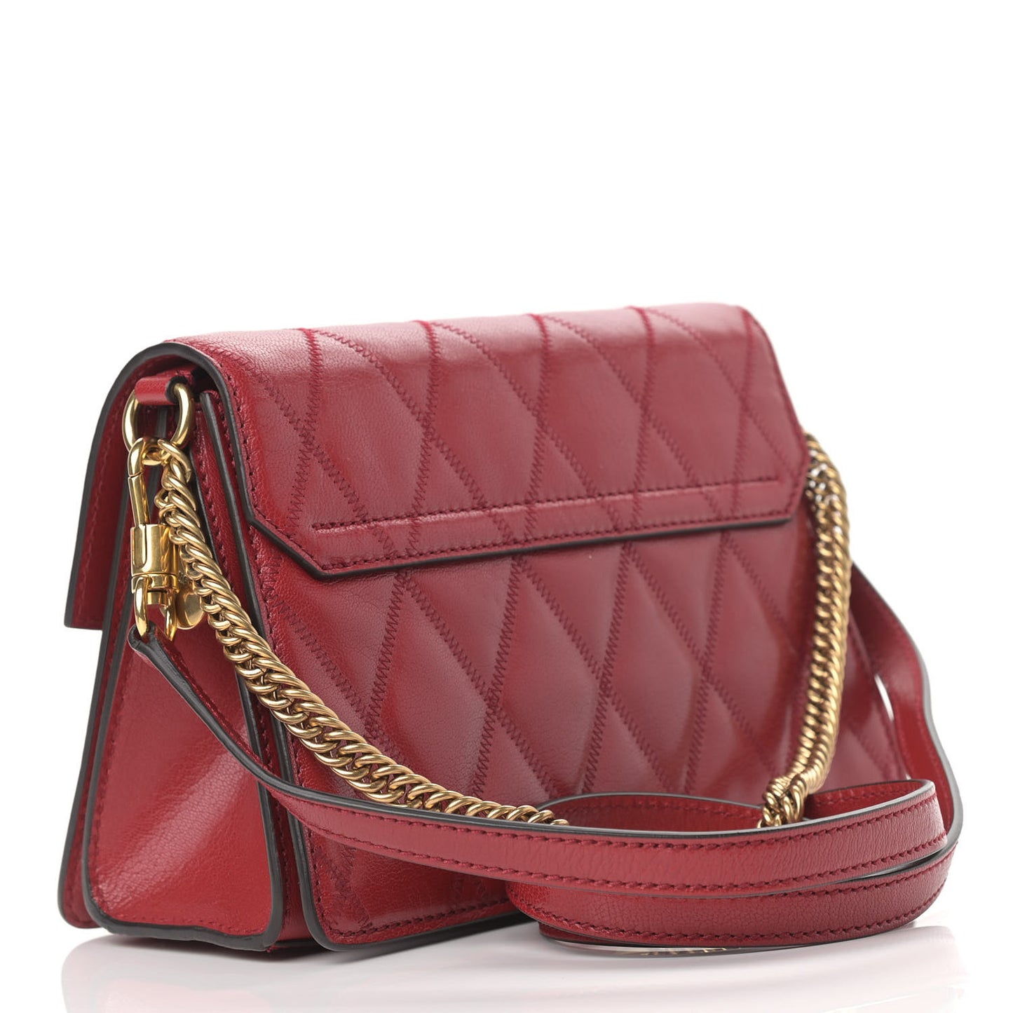Goatskin Quilted Small GV3 Shoulder Bag Vermilion