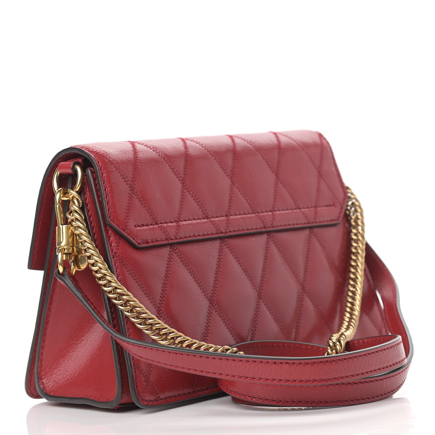 Givenchy Goatskin Quilted Small GV3 Shoulder Bag Vermilion 3 of 9