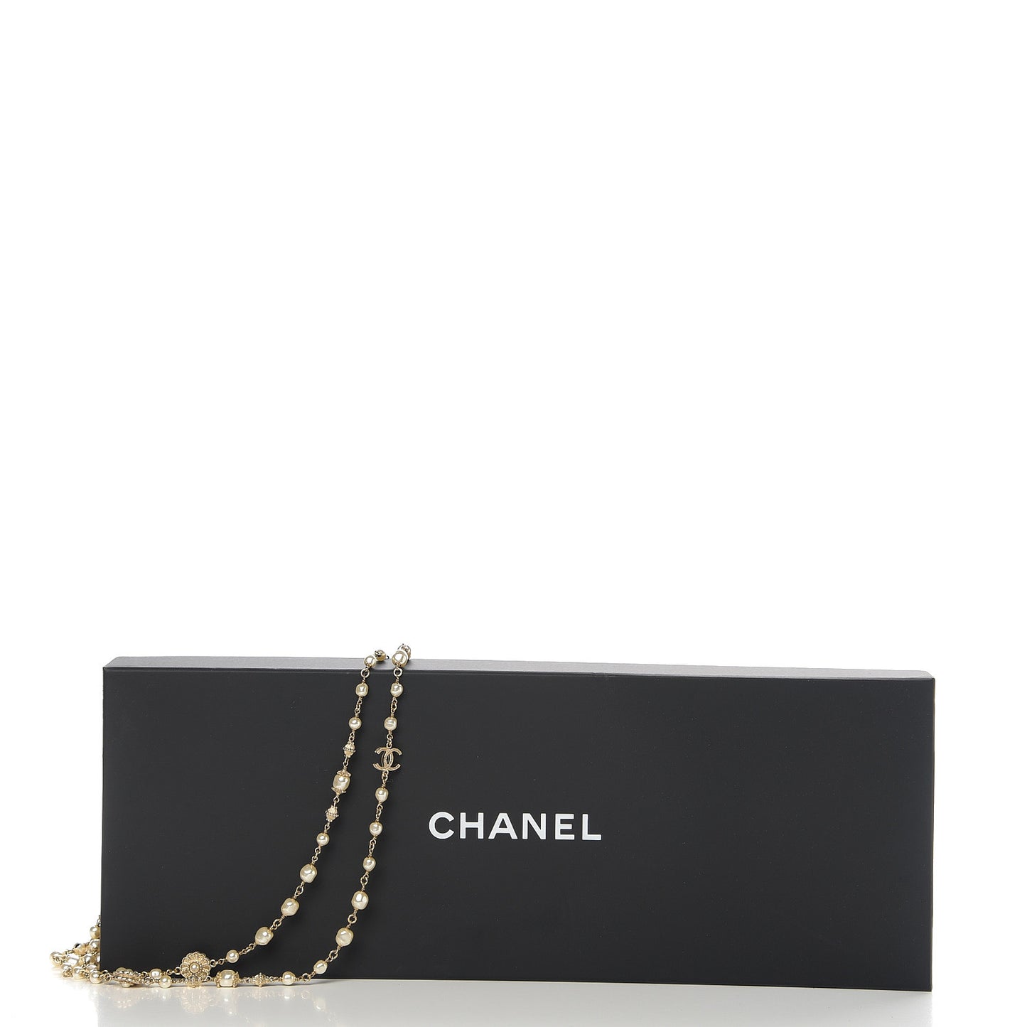 Graduated Baroque Pearl CC Long Necklace Gold