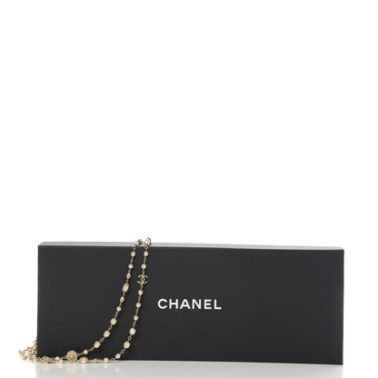 Chanel Graduated Baroque Pearl CC Long Necklace Gold 4 of 4