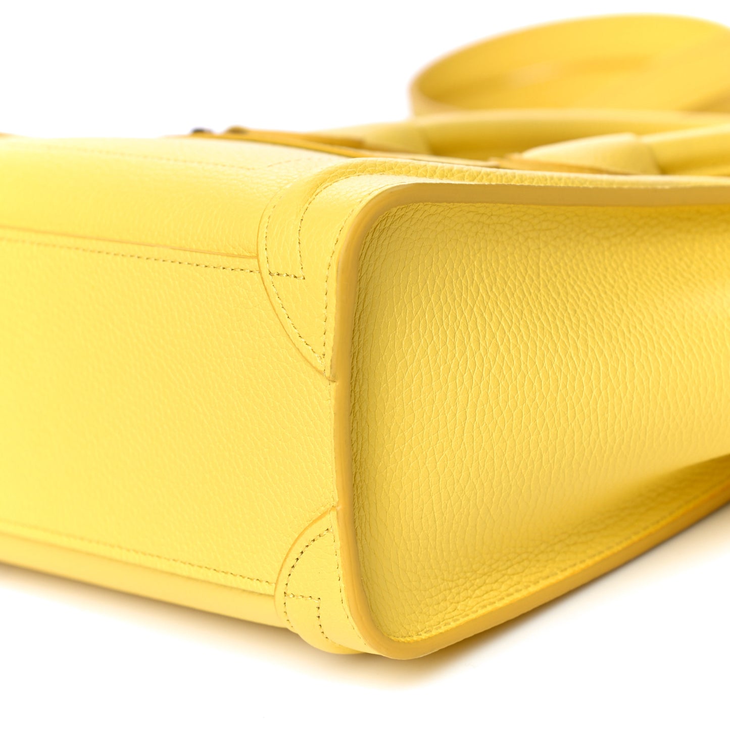 Drummed Calfskin Nano Luggage Citron