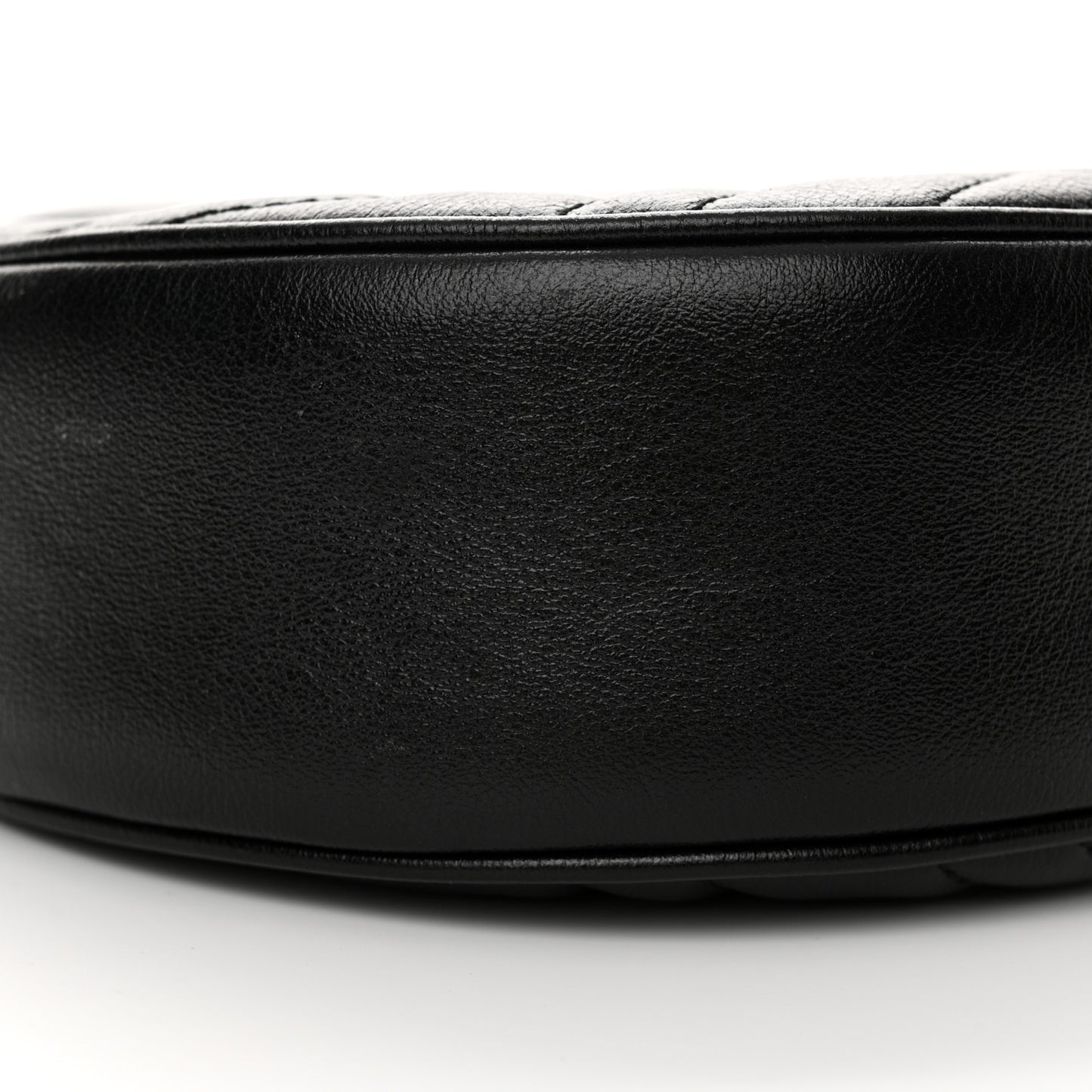 Azalea Calfskin Matelasse Heart Mini GG Marmont Round Shoulder Bag Black