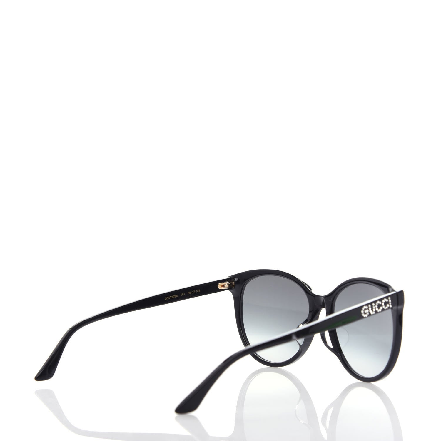 Gucci Acetate Round Frame Crystal Sunglasses GG0729SA Black 4 of 7