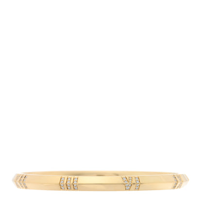 Tiffany 18K Yellow Gold Diamond Atlas Closed Narrow Hinged Bangle Bracelet 1 of 4