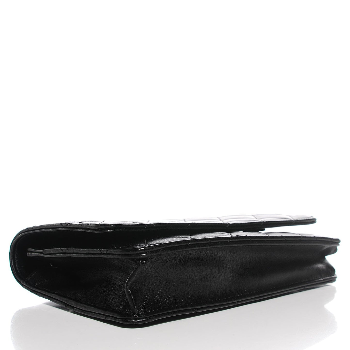 Lambskin Quilted Wallet on Chain WOC Black