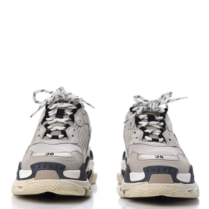 Balenciaga Fabric Mesh Womens Triple S Sneakers 38 Beige Black 2 of 7