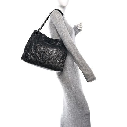 Saint Laurent Crinkled Calfskin Matelasse Monogram Large Niki Shopper Tote Black 2 of 11