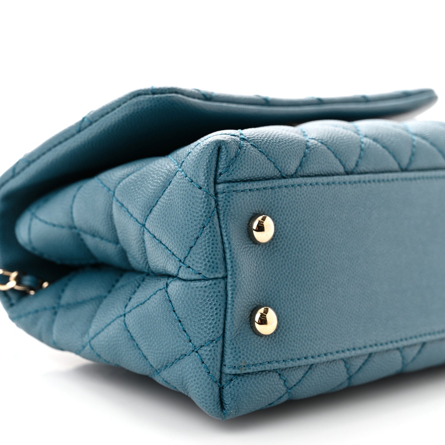 Chanel Caviar Quilted Mini Coco Handle Flap Dark Turqouise 9 of 11