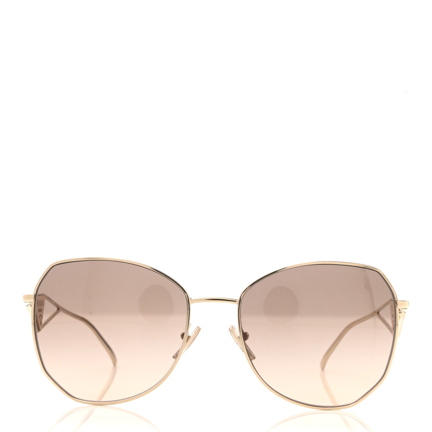 Prada Metal Symbole Triangle Logo Sunglasses SPR57Y Anthracite Gray Cammeo Beige 2 of 5