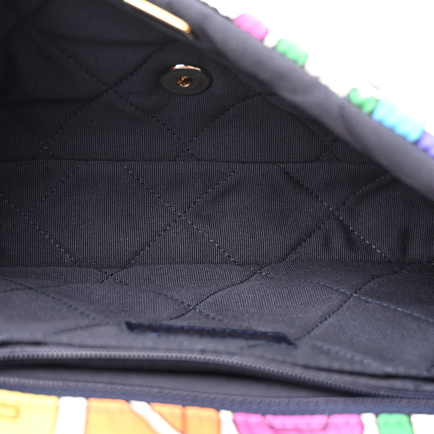 Chanel Printed Fabric Quilted Logo Single Flap Bag Multicolor 5 of 10