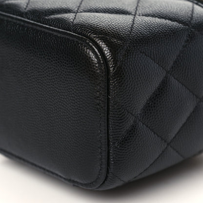 Chanel Caviar Quilted Mini Pearl On Top Vanity Case With Chain Black 9 of 10
