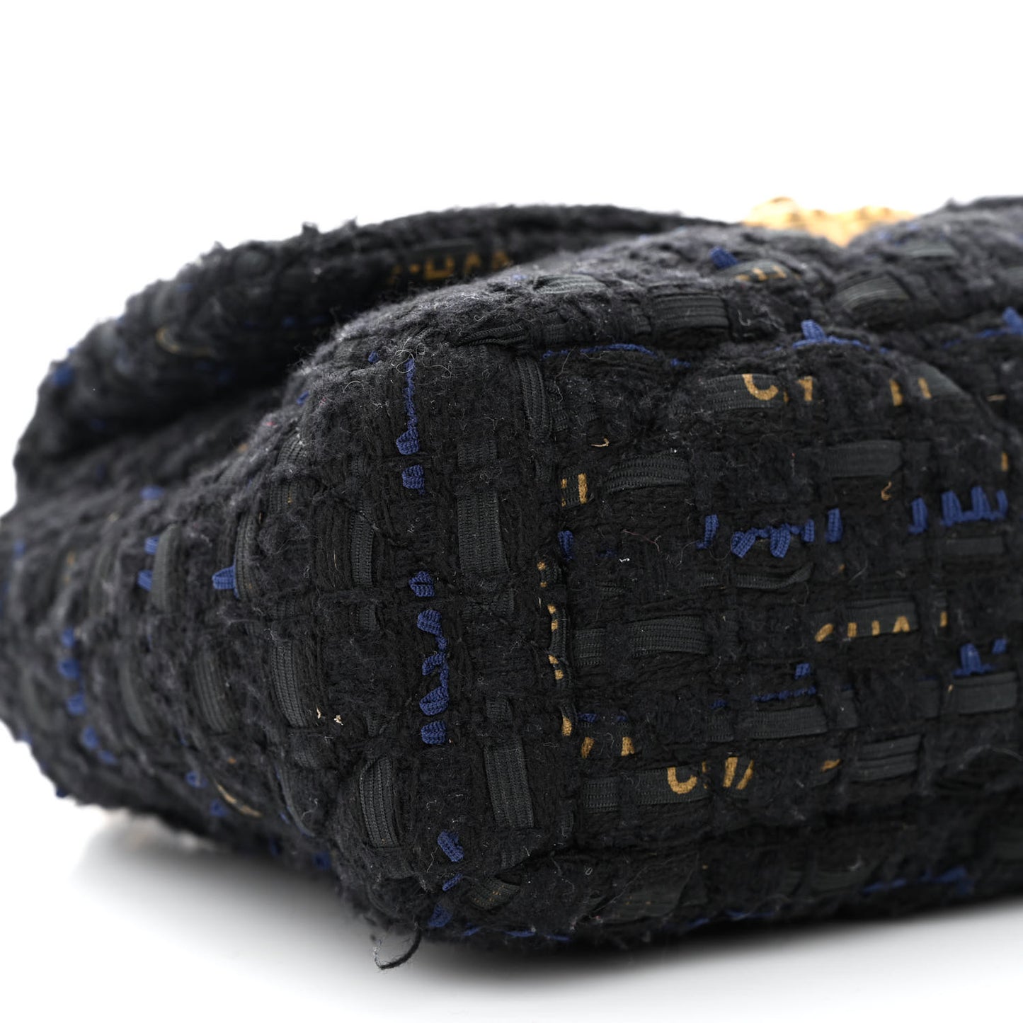 Tweed Quilted Medium Chanel 19 Flap Black Navy Gold