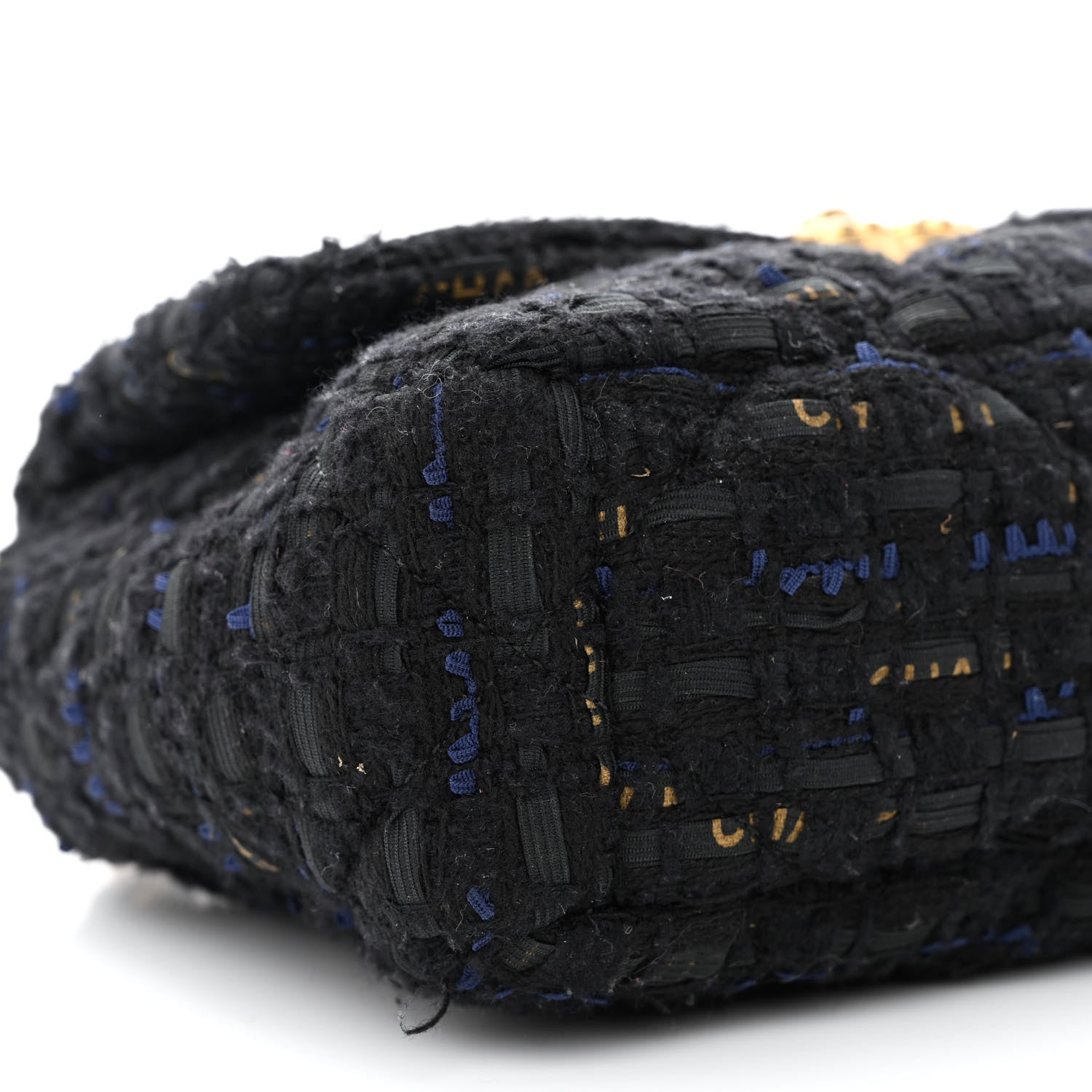 Chanel Tweed Quilted Medium Chanel 19 Flap Black Navy Gold 9 of 11