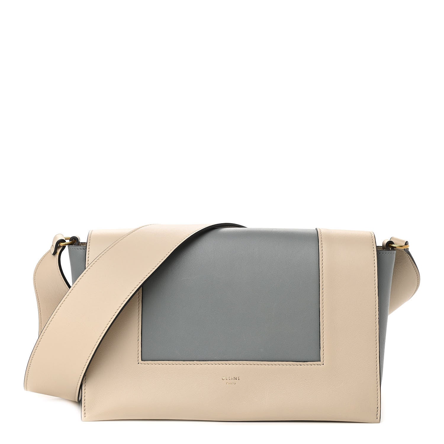Celine Shiny Smooth Calfskin Medium Frame Shoulder Bag Grege Storm 1 of 10