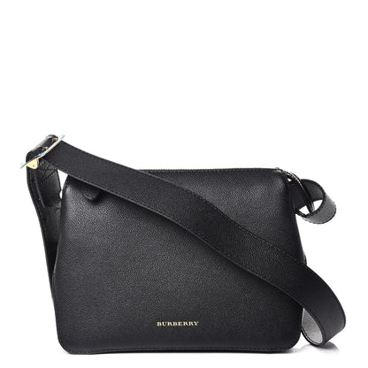 Burberry Soft Grain Calfskin House Check Small Helmsley Crossbody Black 1 of 7