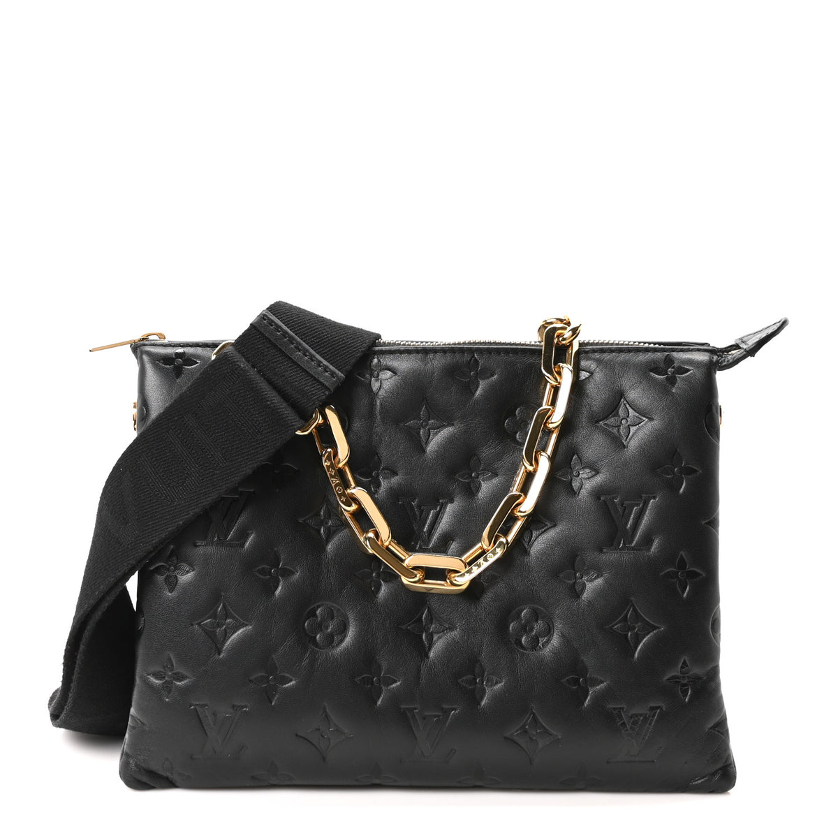 Lambskin Embossed Monogram Coussin PM Black
