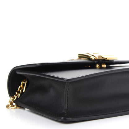 Gucci Calfskin Super Mini Sylvie Chain Shoulder Bag Black 8 of 9