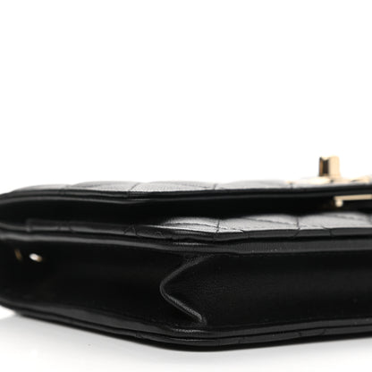 Chanel Lambskin Quilted Trendy CC Wallet On Chain WOC Black 10 of 12