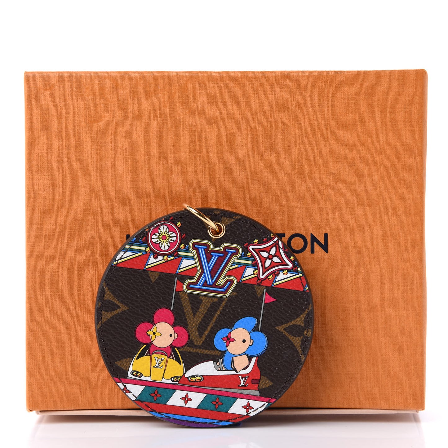 Monogram 2020 Christmas Animation Bumper Cars Bag Charm Key Ring Coquelicot