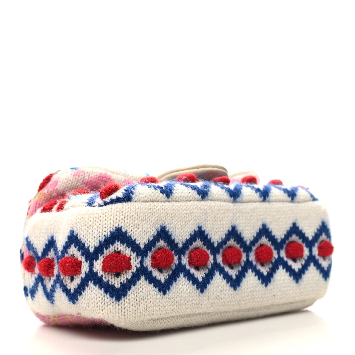 Cashmere Knit Extra Mini Single Flap White Multicolor
