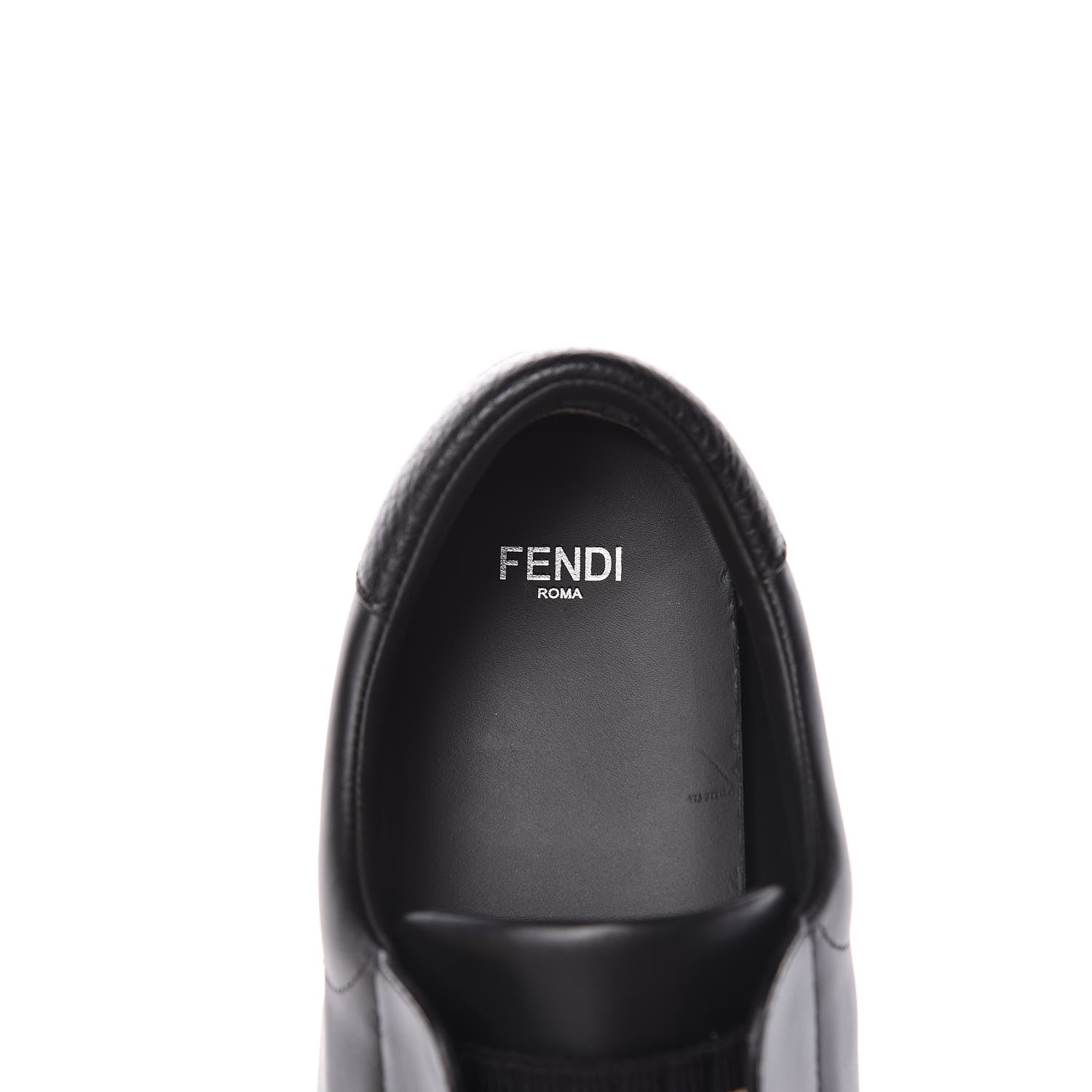 Fendi Vitello Microfiber FF Rockoclick Slip On Sneakers 39 Black Tobacco 7 of 10