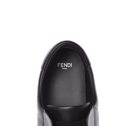 Fendi Vitello Microfiber FF Rockoclick Slip On Sneakers 39 Black Tobacco 7 of 10