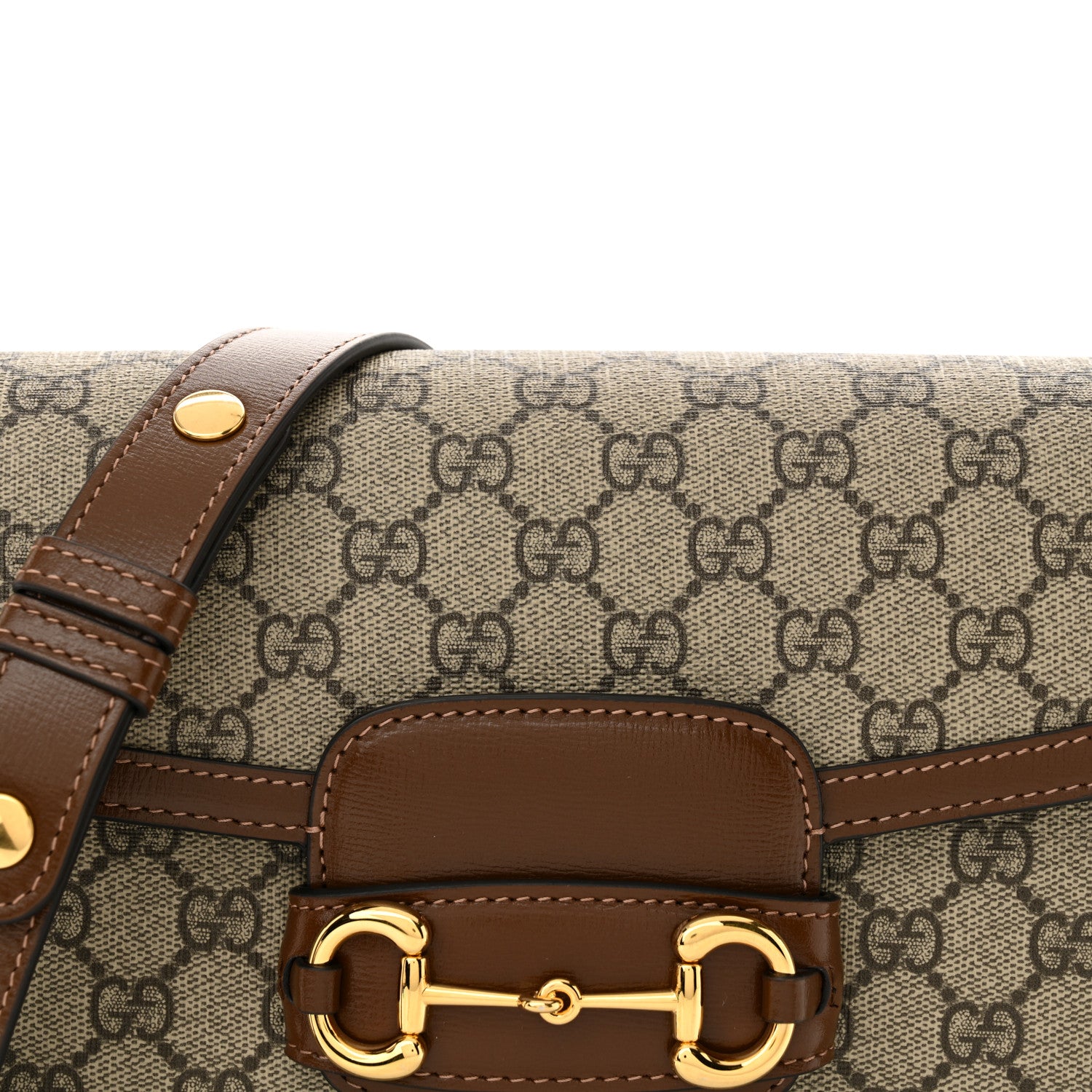 Gucci GG Supreme Monogram Horsebit 1955 Shoulder Bag Beige Brown Sugar 8 of 10