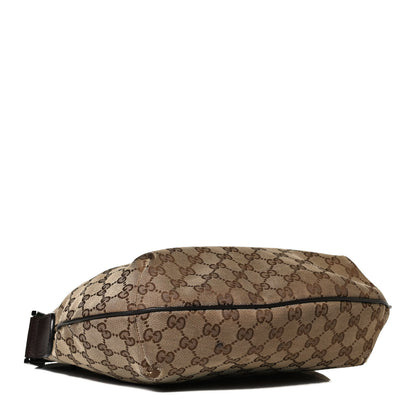 Gucci Monogram Web Medium Half Moon Hobo Dark Brown 4 of 15