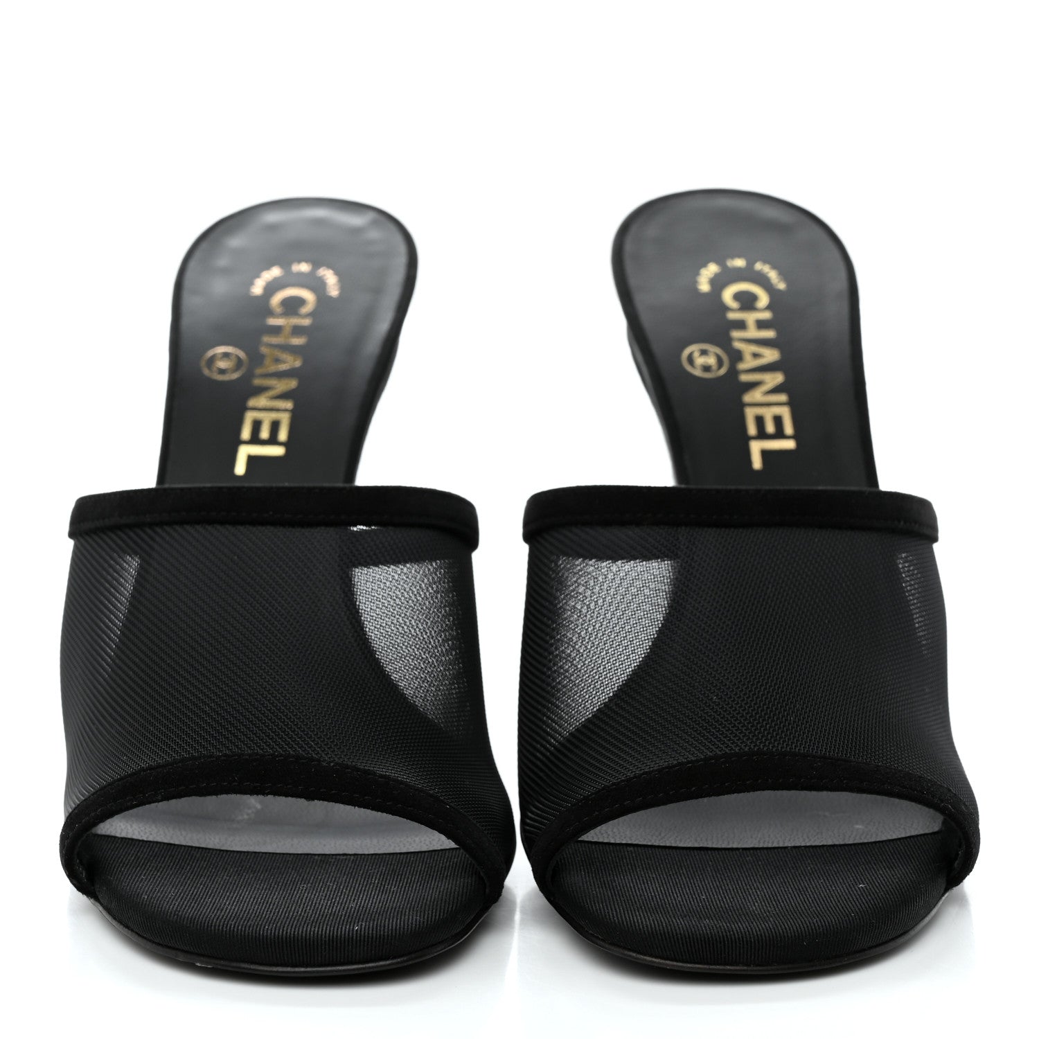 Chanel Mesh Suede Calfskin Pearl Mule 39 Black 2 of 8