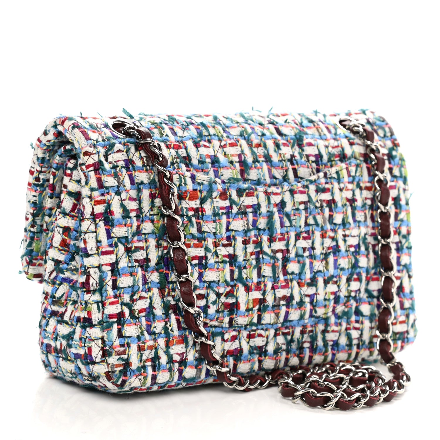Chanel Tweed Quilted Medium Double Flap Multicolor 4 of 19