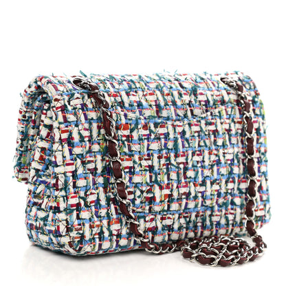 Chanel Tweed Quilted Medium Double Flap Multicolor 4 of 19