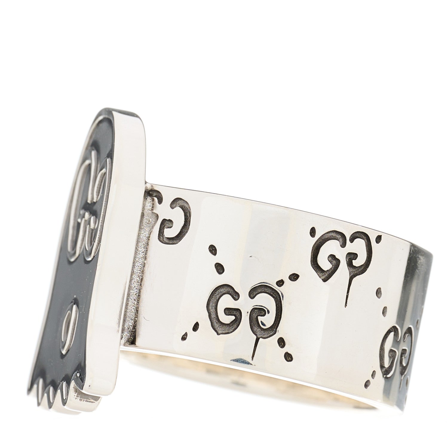 Gucci Sterling Silver GucciGhost Ghost Ring 61 9.5 3 of 8