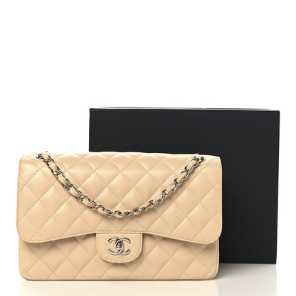 Chanel Caviar Quilted Jumbo Double Flap Beige 11 of 11