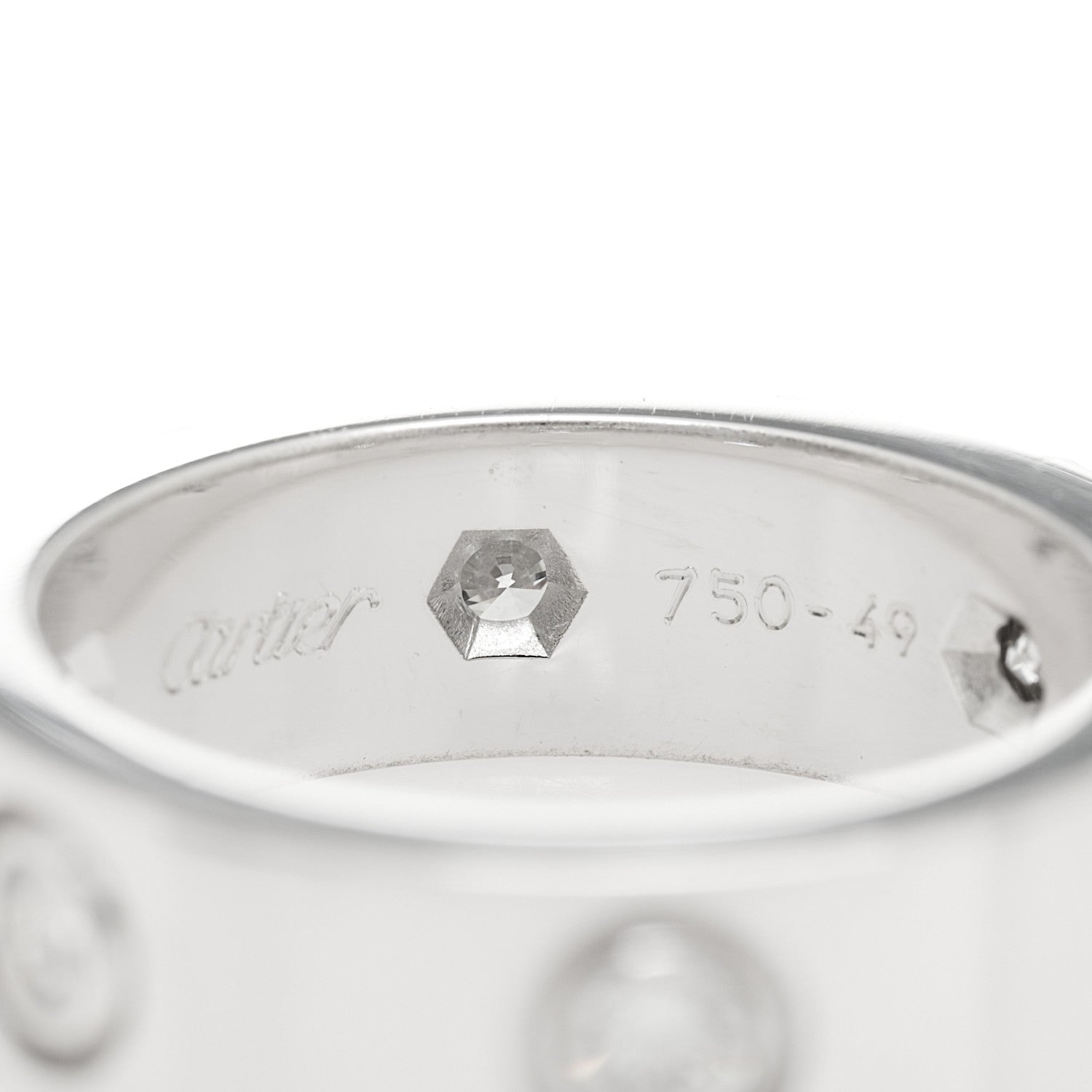 Cartier 18K White Gold 6 Diamond 5.5mm LOVE Ring 49 5 5 of 5
