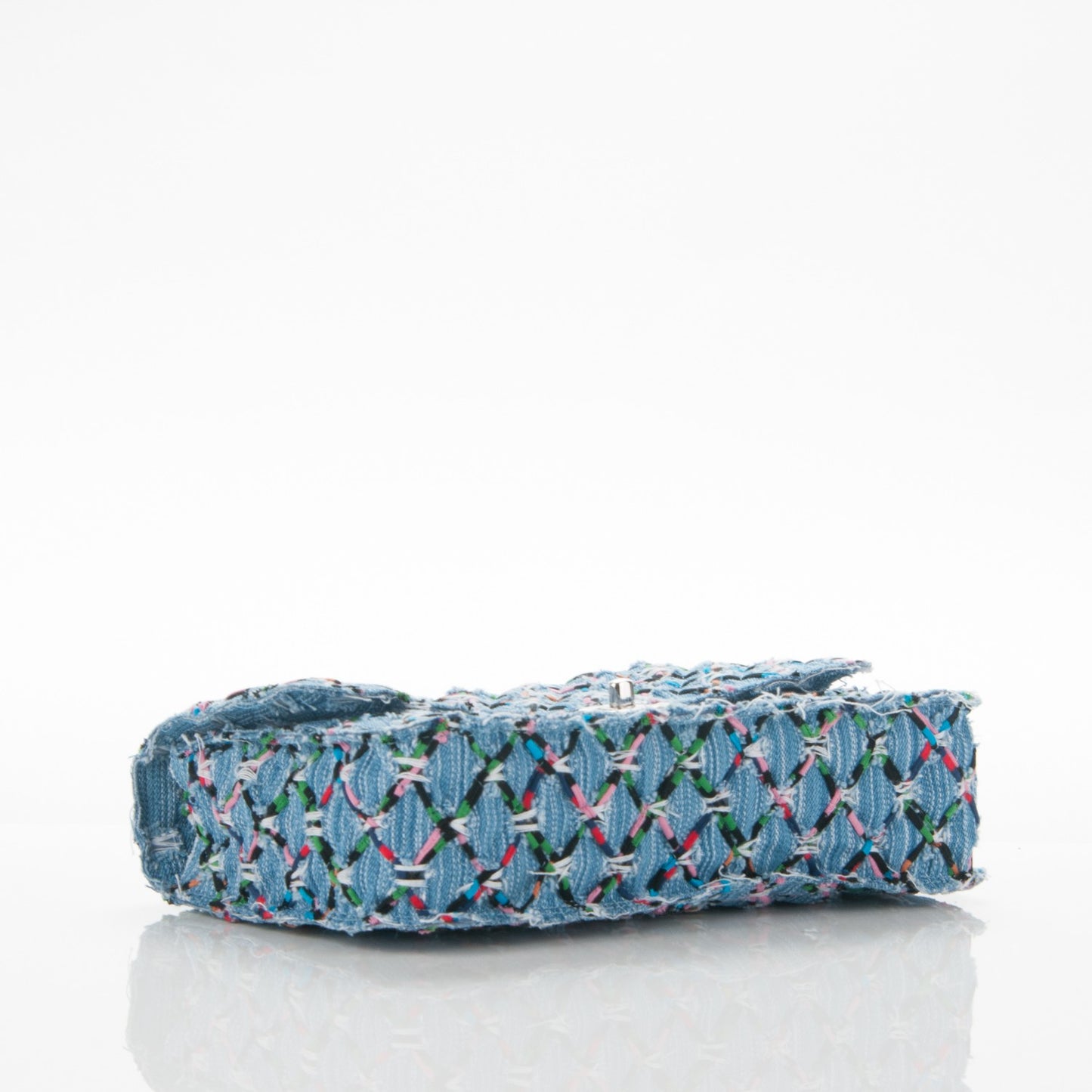 Woven Denim Medium Flap Multicolor