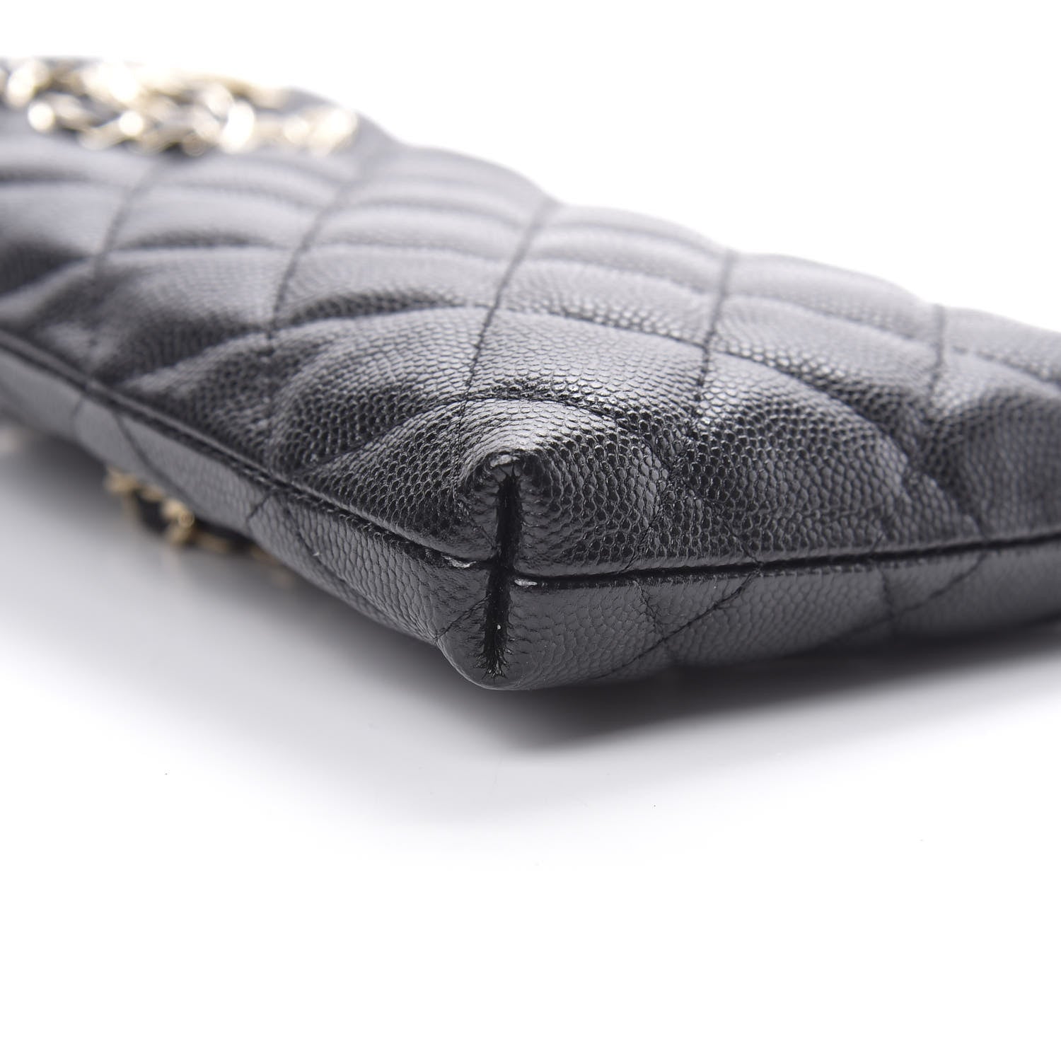 Chanel Caviar Quilted French New Wave Phone Holder With Chain Black 10 of 12